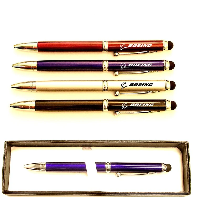 Blue & Black Ink Metal Pen with Stylus and Case 1