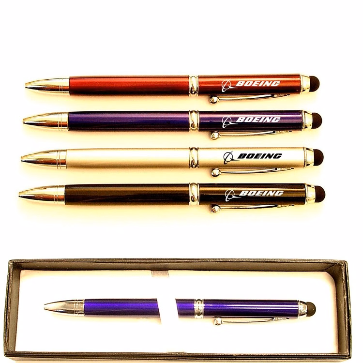 Blue & Black Ink Metal Pen with Stylus and Case