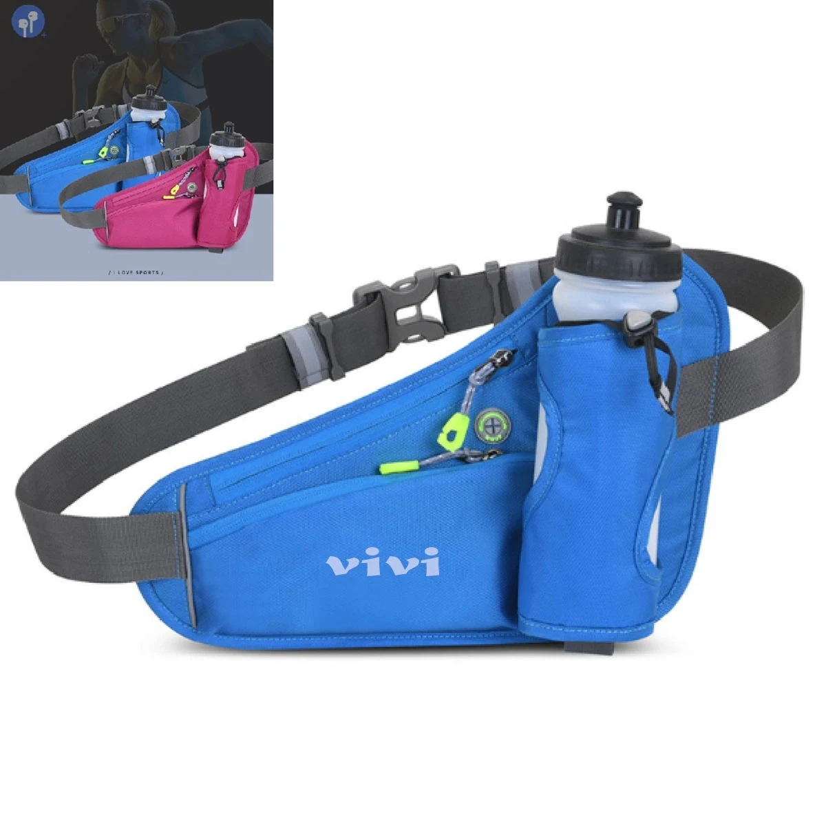 Running Fanny Pack With Water Bottle Hydration Holder 1