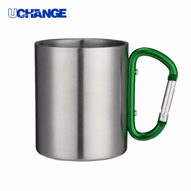 220ml Stainless Steel Mug with Handle and Lid for Compact Serving