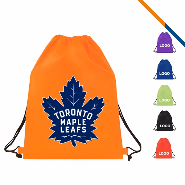 Custom 210D Fabric Drawstring Backpack 13.5 x 18 inch — Corporate Event Giveaway