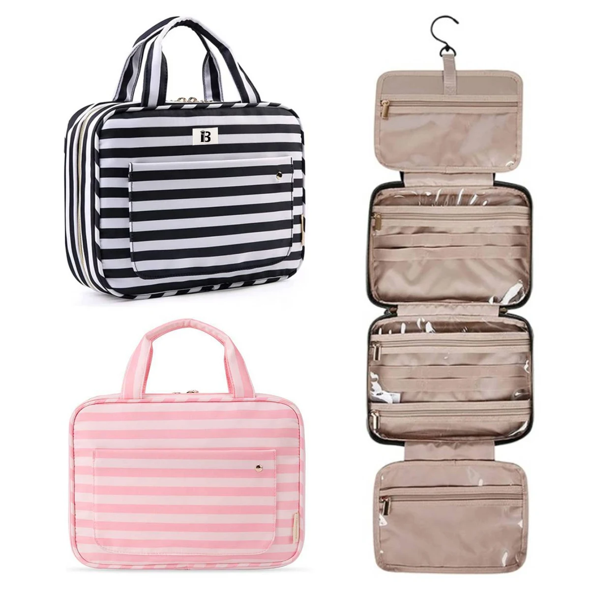 Large Capacity Toiletry Bag with Hanging Hook 1
