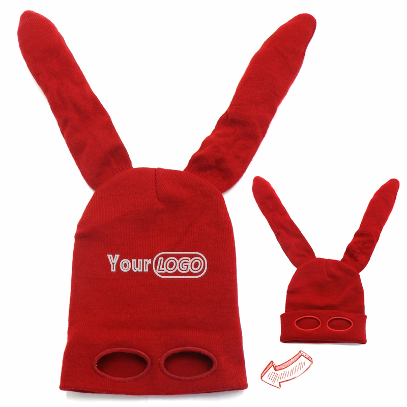Bunny Ear Halloween Balaclava Knit Hat Party Funny