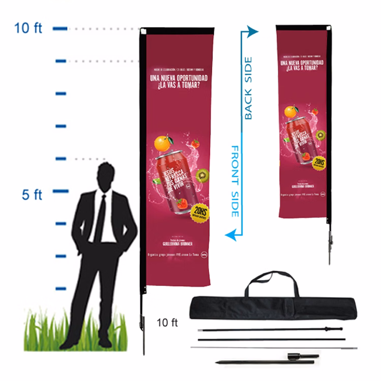 10 ft. Rectangle Advertising Flag Kit 2 (Double Sided)
