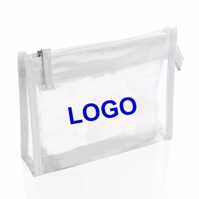 Clear PVC White Trim Bag