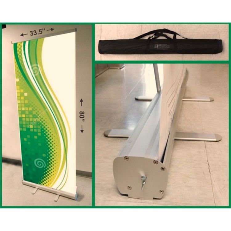Standard 33.5 x 80 Inch Retractable Banner with Graphic