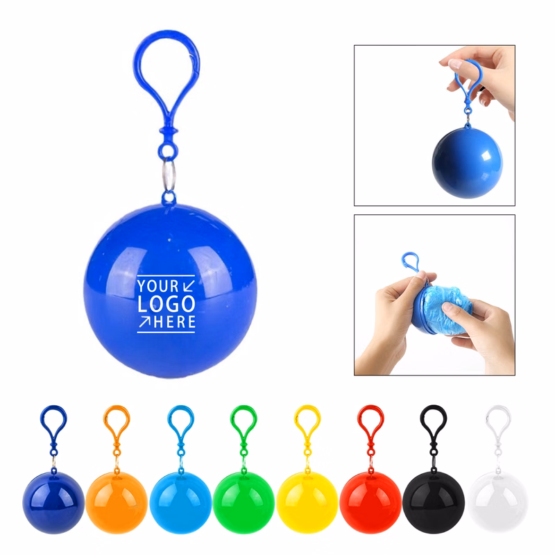 Portable Rain Poncho Ball with Clip
