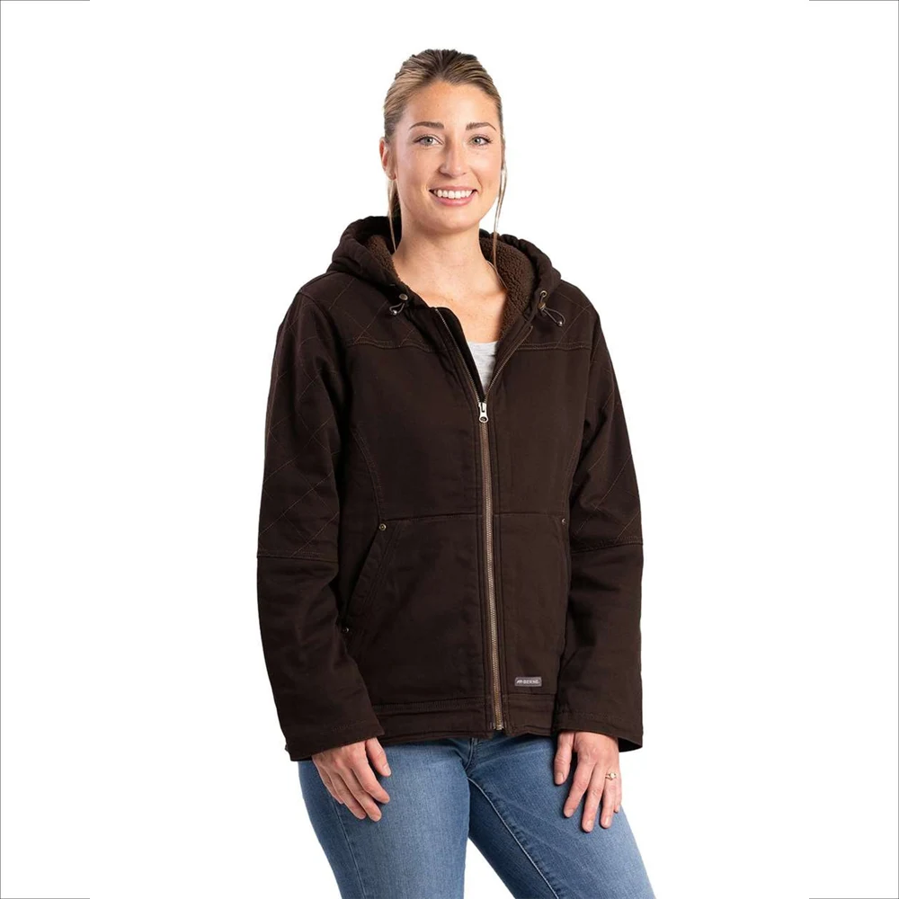 BERNE® Women's Sherpa-Lined Twill Hooded Jacket 1