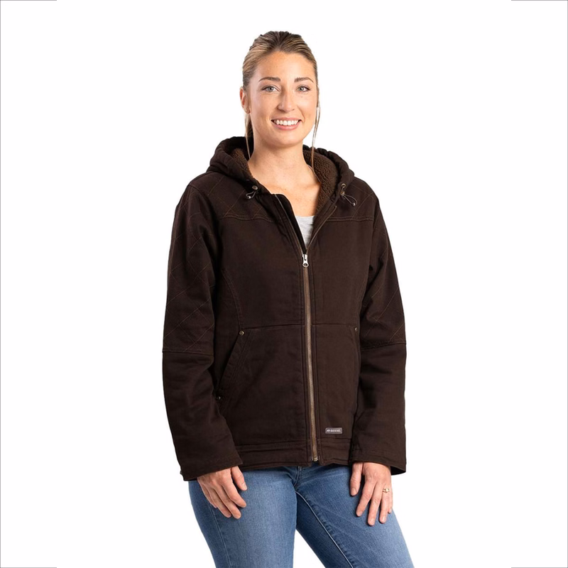 BERNE® Women's Sherpa-Lined Twill Hooded Jacket
