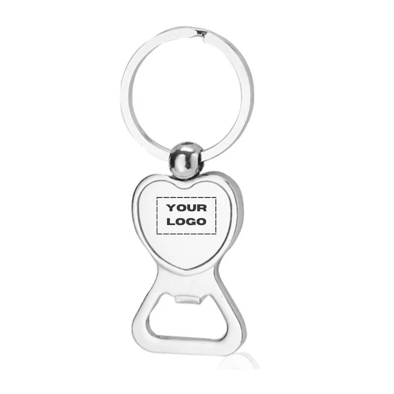 Metal Heart Shaped Bottle Opener Keychain 1