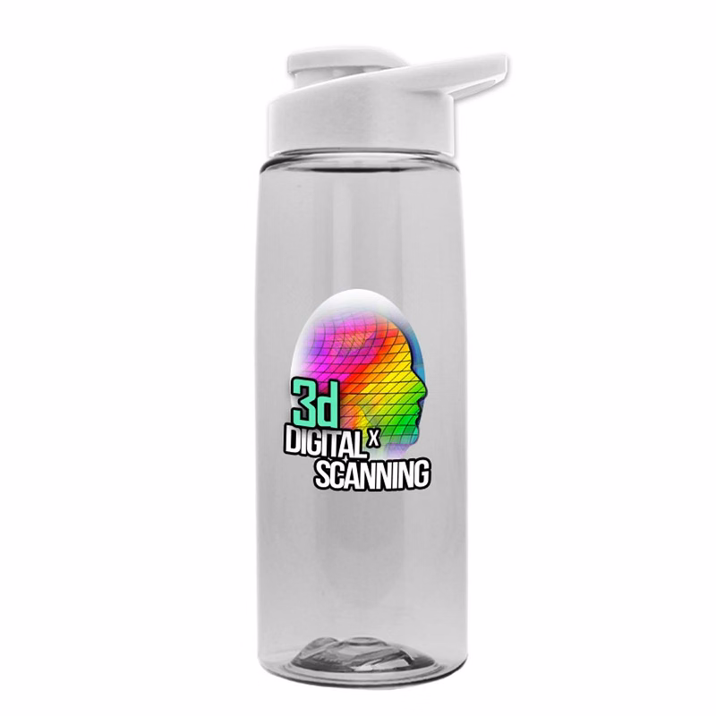 The Flair - 26 oz. Transparent Tritan Bottle with Drink thru and Digital Imprint