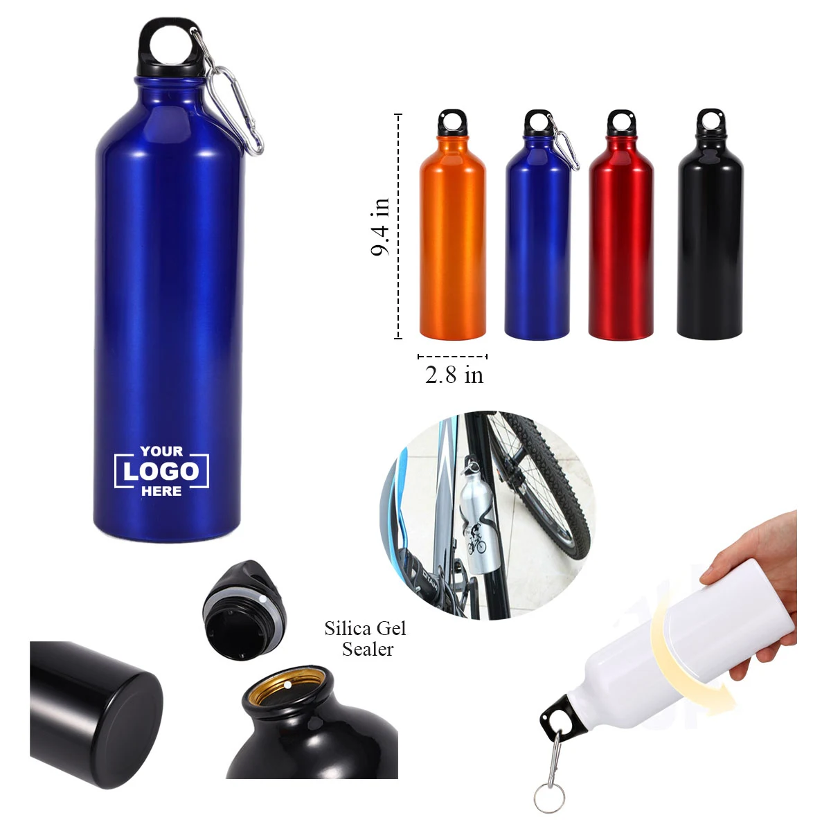 24 Oz Sports Bicycle Water Bottle, custom water bottle with logo imprint 1