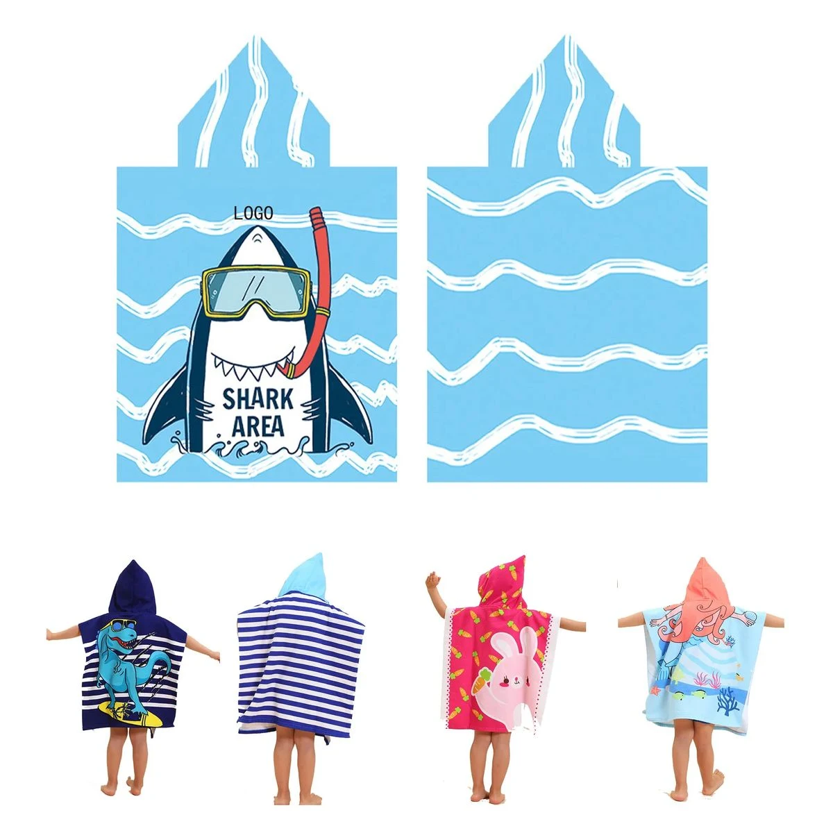 Children's Printed Beach Bathrobe 1