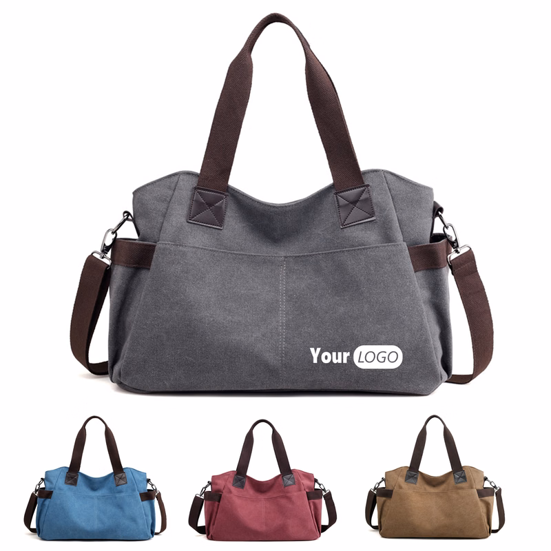 Big Canvas Tote top Handle bag for Work School Travel Business