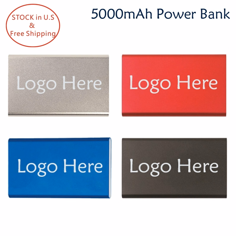 Quick Ship 5000mAh Aluminum Portable Power Bank Charger