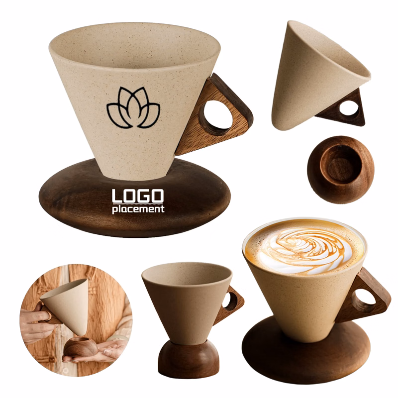 6oz-9oz Creative Funnel-Shaped Ceramic Mug