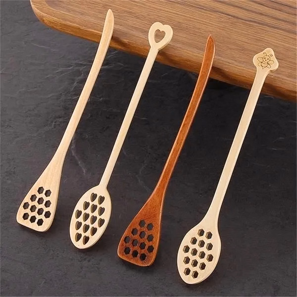 Custom Honey Stick Spoon With Drizzling Tip — Premium Utensil for Tea and Desserts