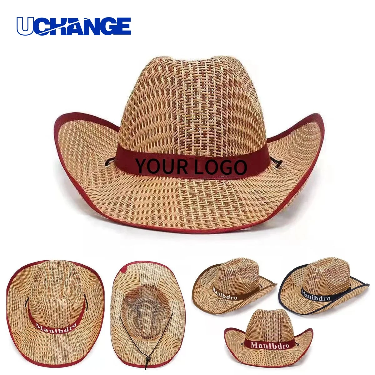 Wide Brim Straw Hat Headwear for Beach Use 1