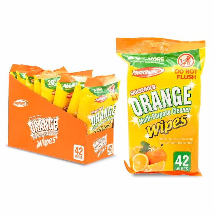 PowerHouse Multi-Purpose Orange Cleaner Wipes