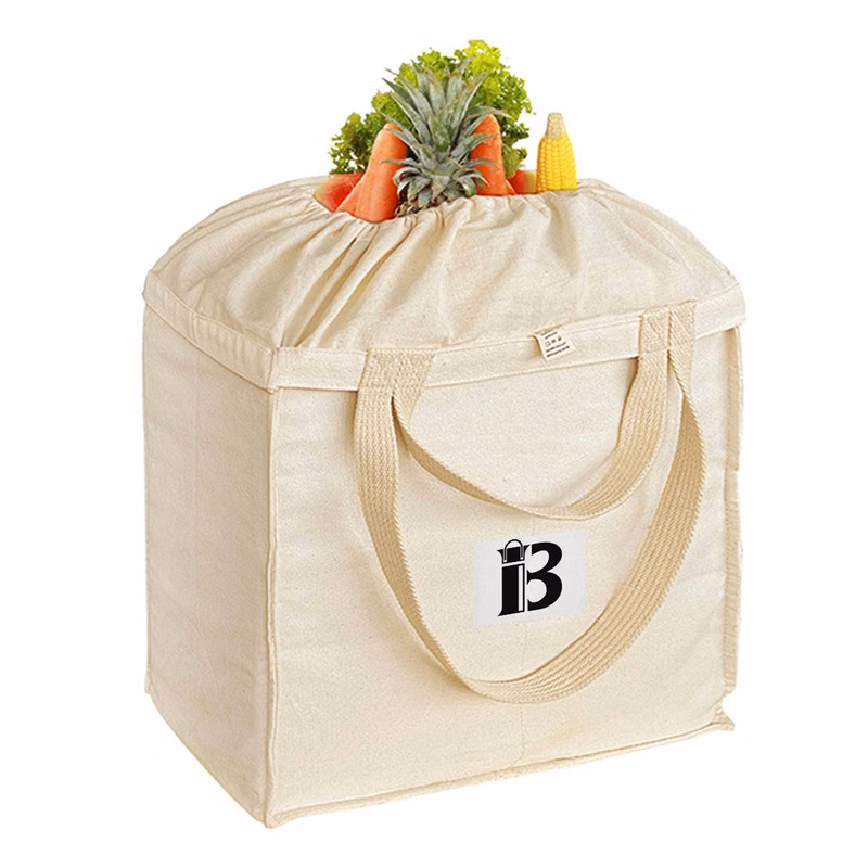 Foldable Reusable Canvas Shopping Tote Bag w/ Handles