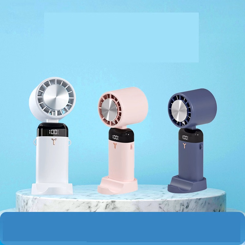 3600 mAh Digital Display Desktop Folding Phone Holder Fan