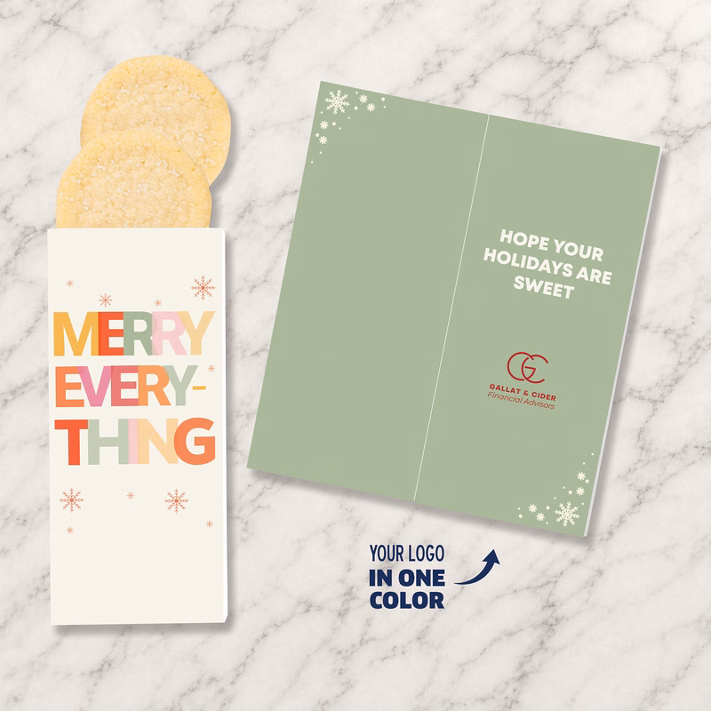 One Color Foil-Stamped Stock Holiday Sentiment Sweeter Cards with Sugar Cookies