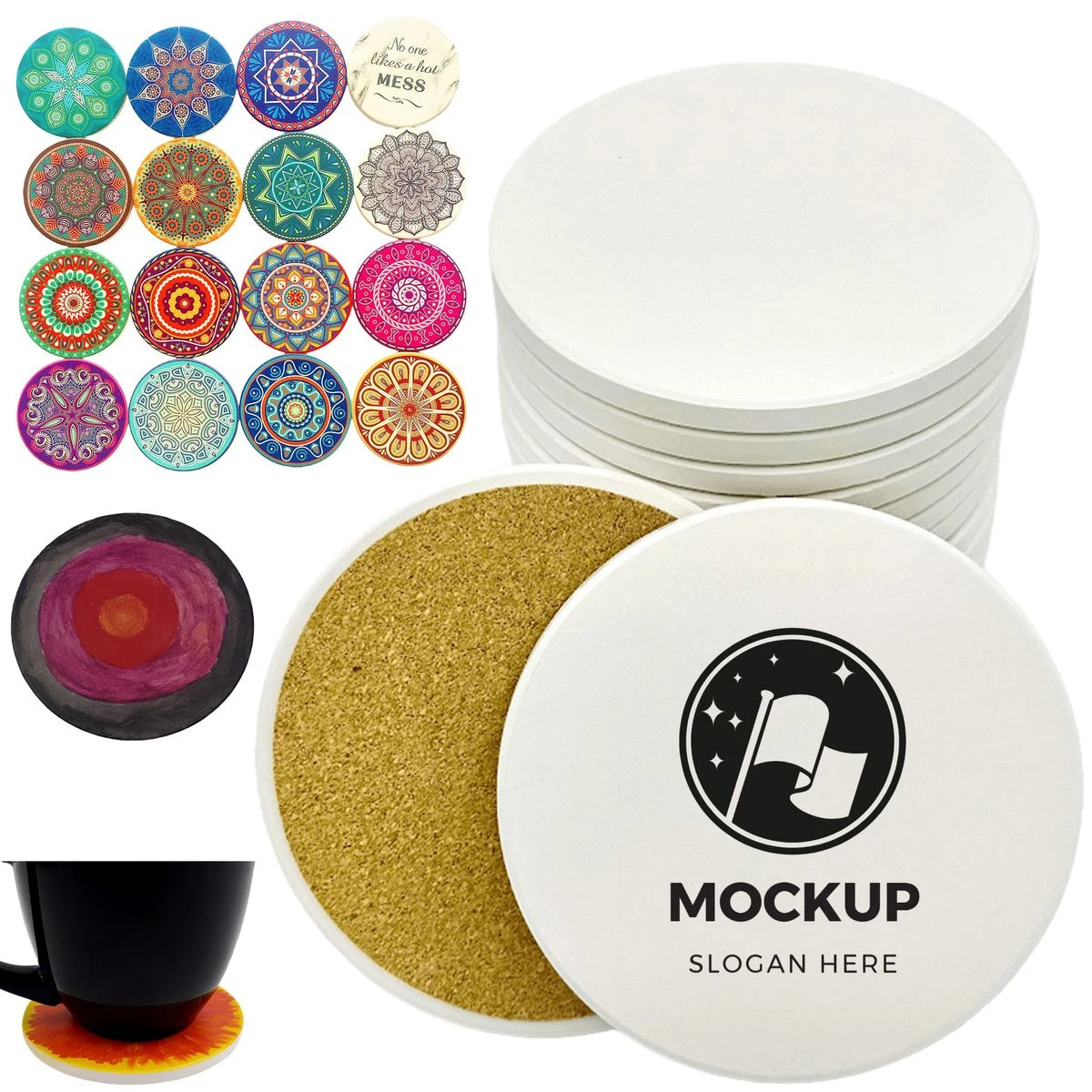 Absorbent Desktop Ceramic Coaster 1