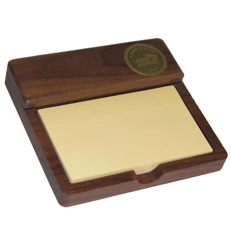 Wood Note Tray W/ Lid, 5.875" x 5.5" x 1" 1