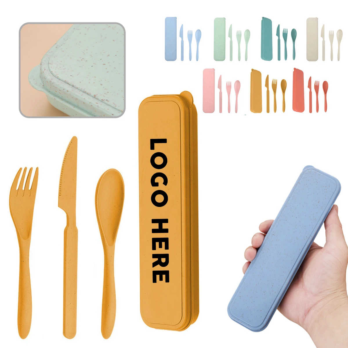 4pcs Portable Lunch Time Cutlery Set With Case 1