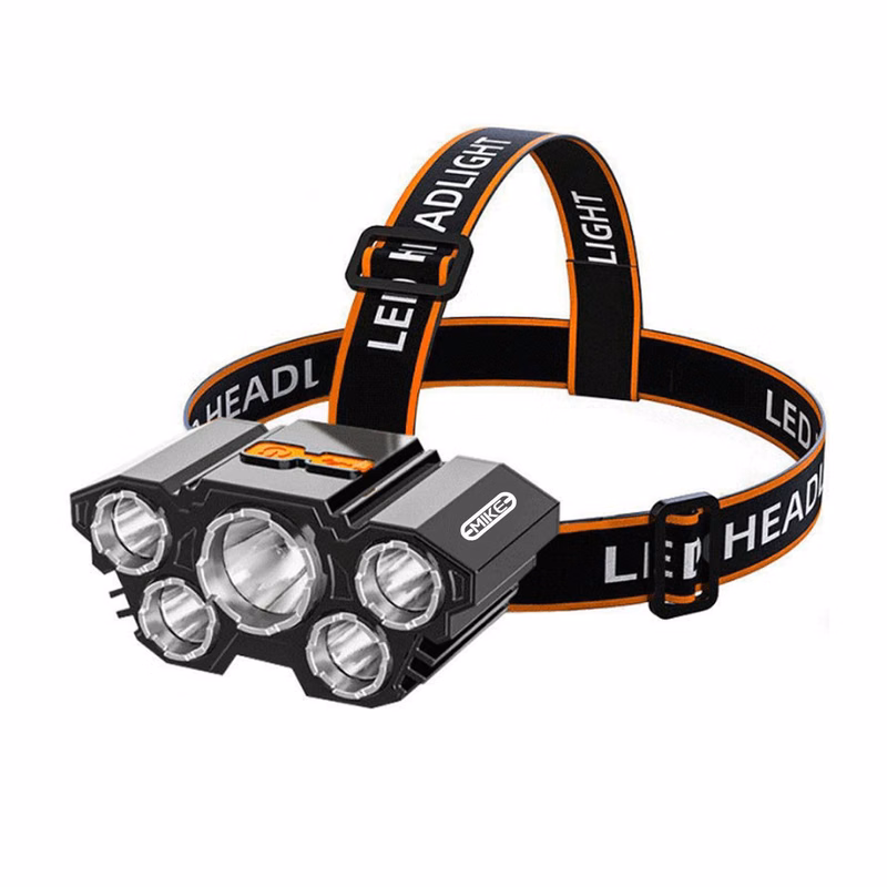 Ultra-Bright 5-LED Headlamp Rechargeable Battery