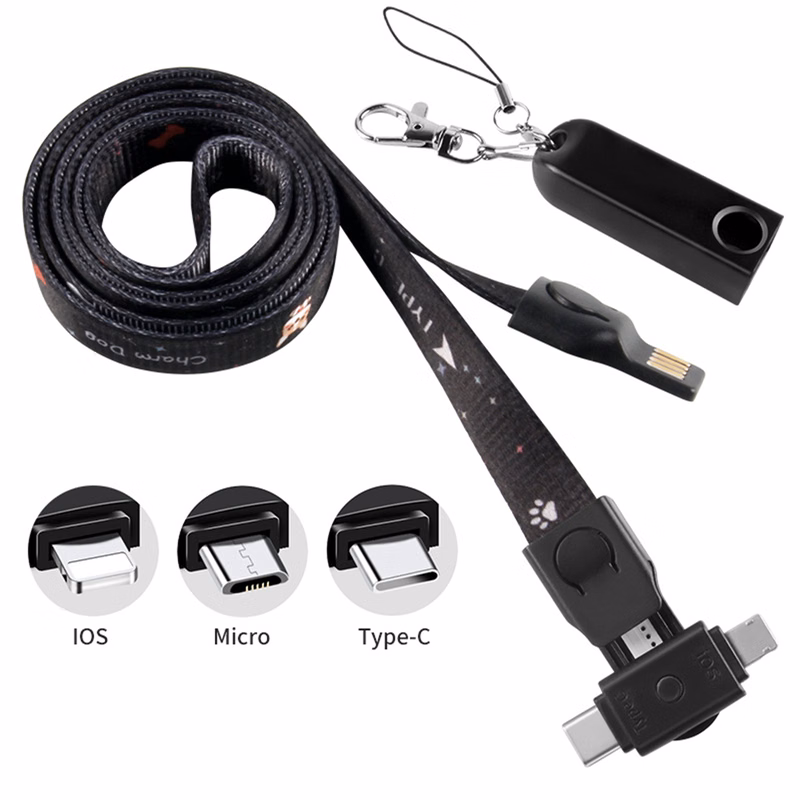 Lanyard 3 in 1 Functional Charging Cable