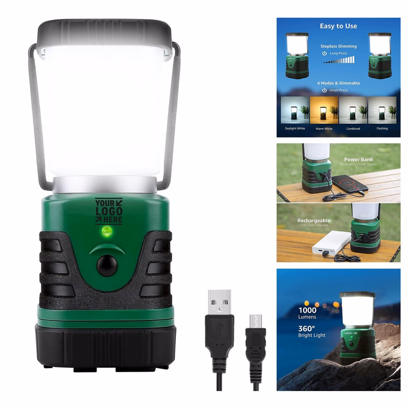 4 Light Modes Rechargeable Lighting EVER 1000LM LED Camping Essential Lantern 4400mAh Power Bank