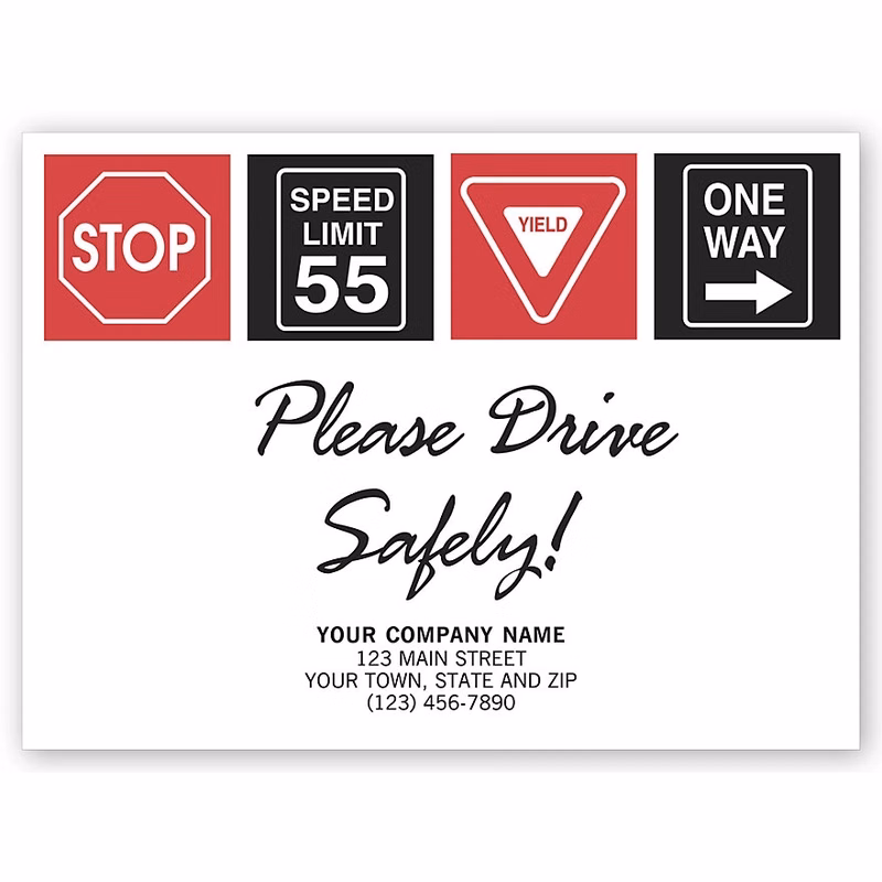 Auto Floor Mats, Drive Safely With Signs