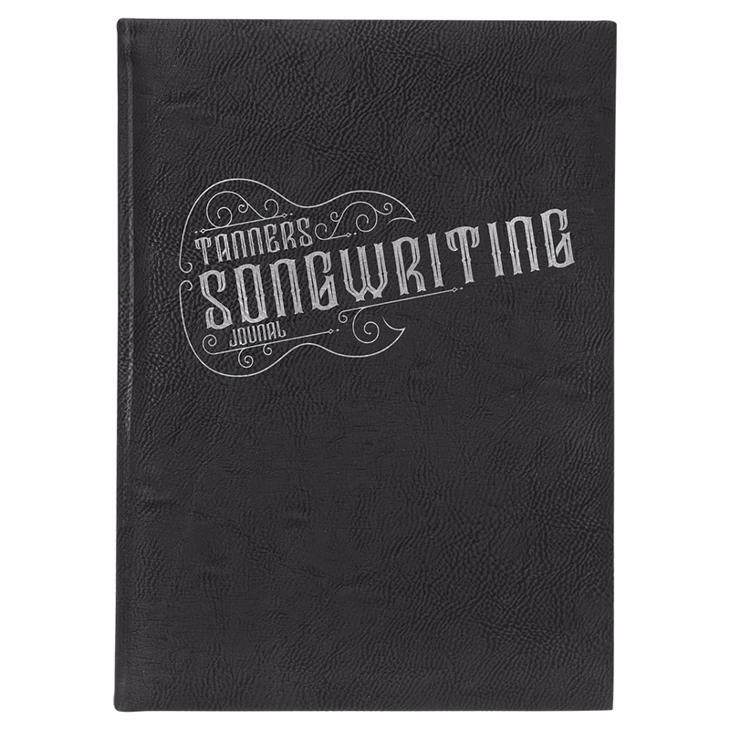 7" x 9 3/4" Black/Silver Leatherette Journal-Lined Paper