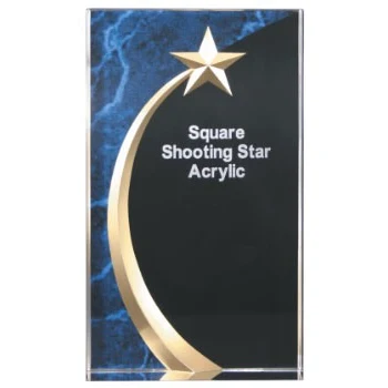 6 3/4" Blue Marble Square Shooting Star Acrylic 1