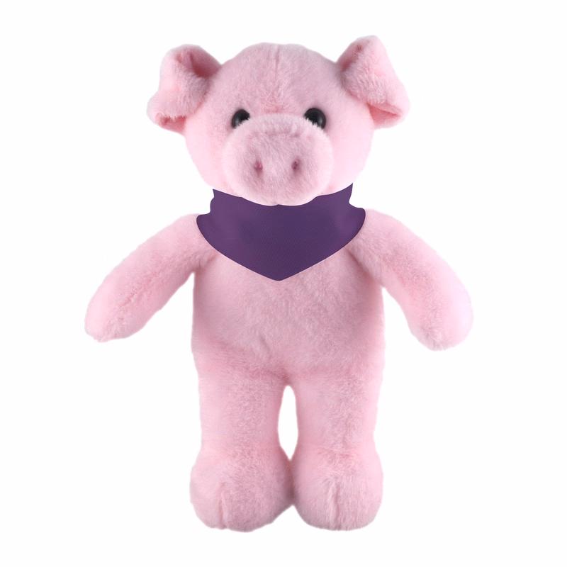Soft Plush Stuffed Pig with Bandana