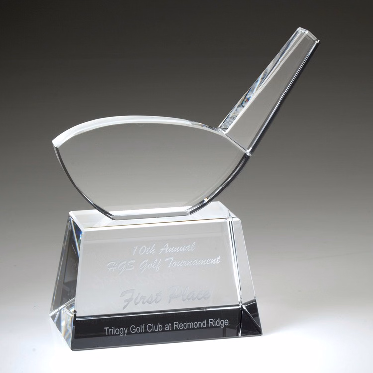 6" Crystal Award-Golf Driver Award_D238CA
