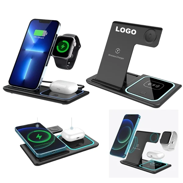 Foldable 15W 3 In 1 Fast Wireless Charging Station 1