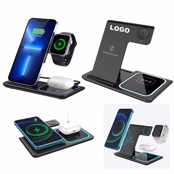 Foldable 15W 3 In 1 Fast Wireless Charging Station