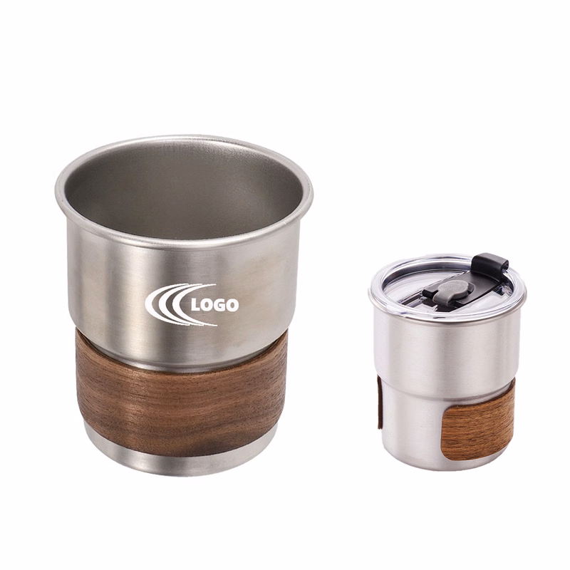 Stainless Steel Cup With Wooden Sleeve