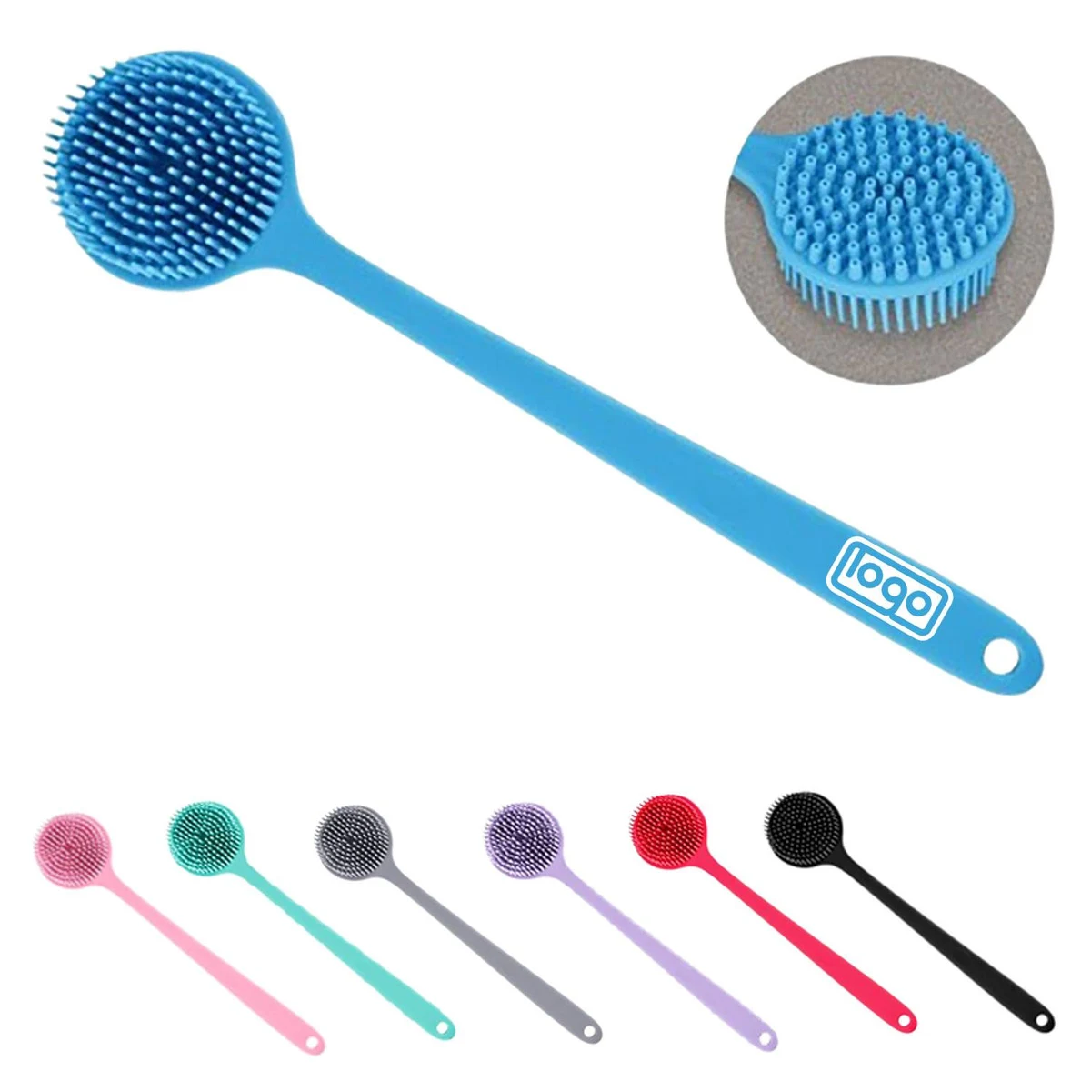Long Handled Silicone Bath Scrub Brush 1