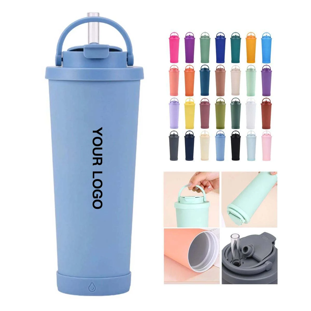 Stainless Steel Drink Cup with Two Lids Options 1