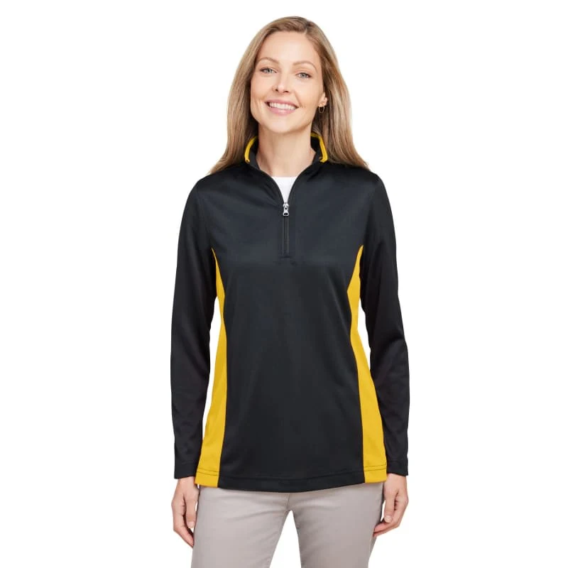 Harriton Ladies' Flash Snag Protection Plus IL Colorblock Quarter-Zip 1