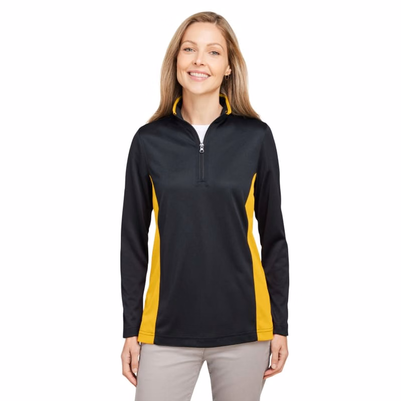 Harriton Ladies' Flash Snag Protection Plus IL Colorblock Quarter-Zip