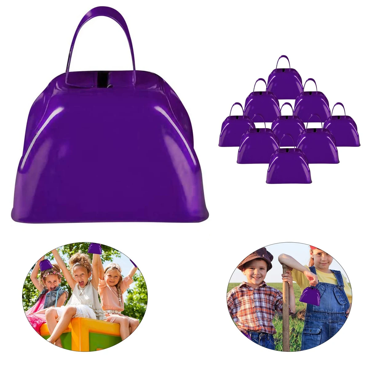 Purple Metal Cowbell Noisemaker 1