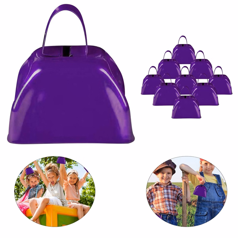 Purple Metal Cowbell Noisemaker
