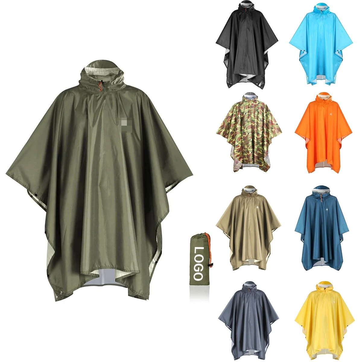 Hooded Rain Poncho 1