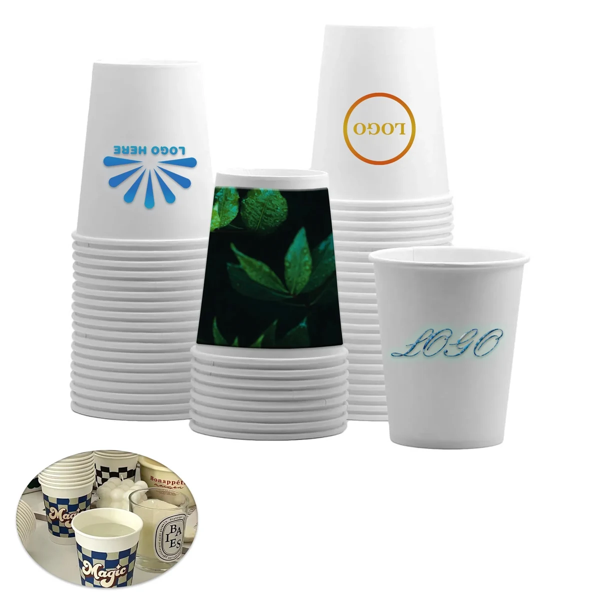 8 oz. Paper Coffee Cup Disposable Full Color MOQ1000 1