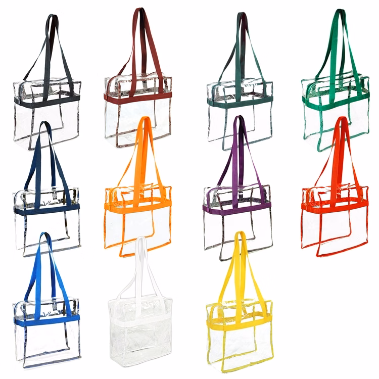 12" x 12" x 6" Clear Zipper Tote with Handles