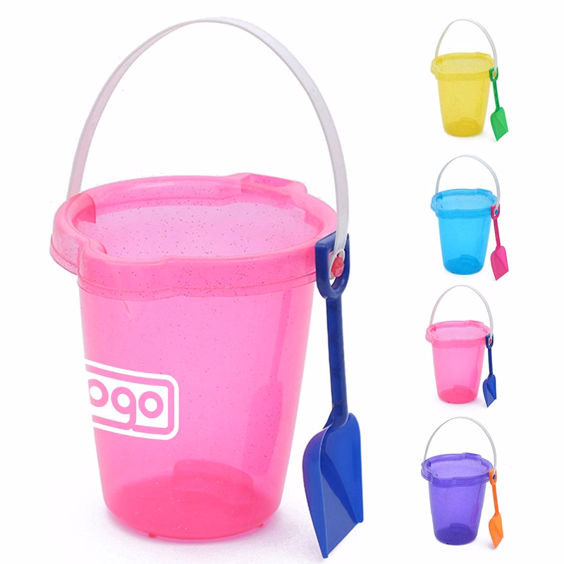 Kids Beach Toys Plastic Sand Bucket w/ Shovel
